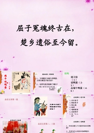 八年级语文下册 4.17(端午的鸭蛋)课件 (新版)新人教版 课件
