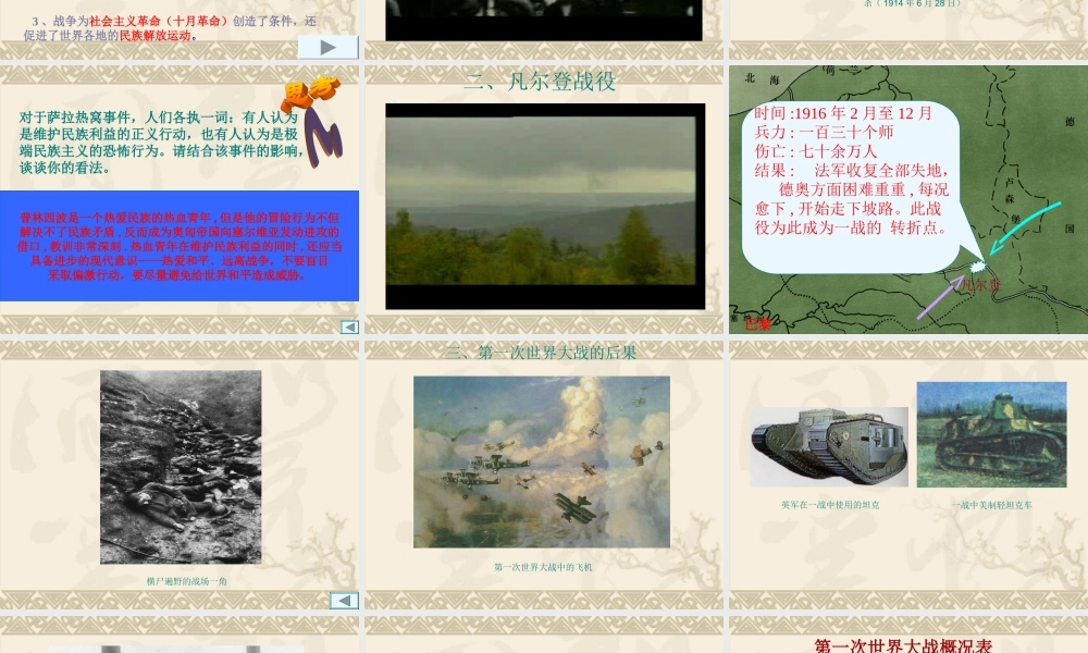 九年级历史下：第二课(第一次世界大战及其后果)课件(川教版) 课件