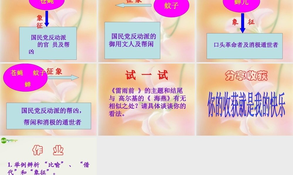 八年级语文上册(雷雨前)课件1 北师大版 课件