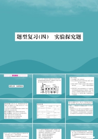 广西中考化学 中考6大题型轻松搞定 题型复习(四)实验探究题之4 实质性探究课件