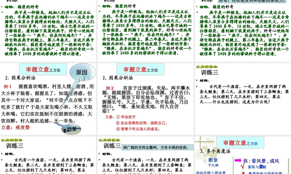 材料作文审题立意56张