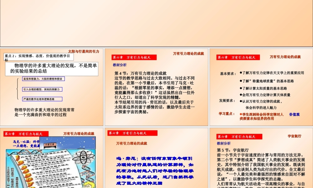 万有引力与航空的发展--PPT