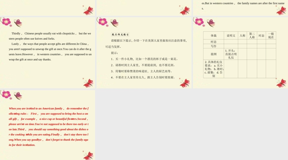 九年级英语全册 Unit 10 You re supposed to shake hands Section B(3a 3b)单元同步作文指导课件 (新版)人教新目标版 课件