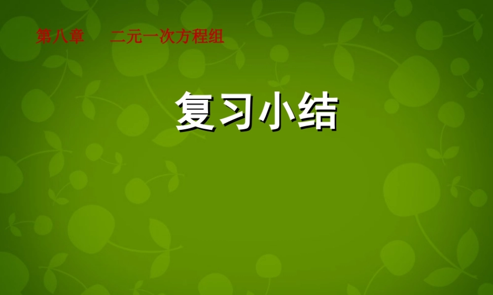 中学七年级数学下册 第8章 二元一次方程组(第3课时)复习课件 (新版)新人教版 课件
