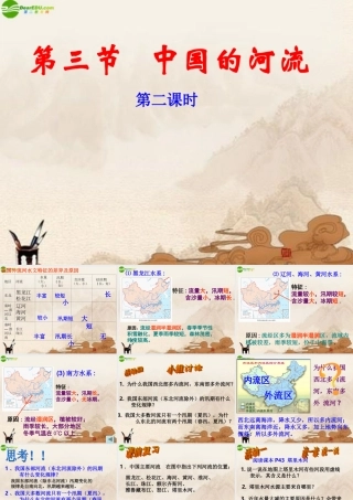八年级地理上册 第三节中国的河流(第二课时)课件 湘教版 课件
