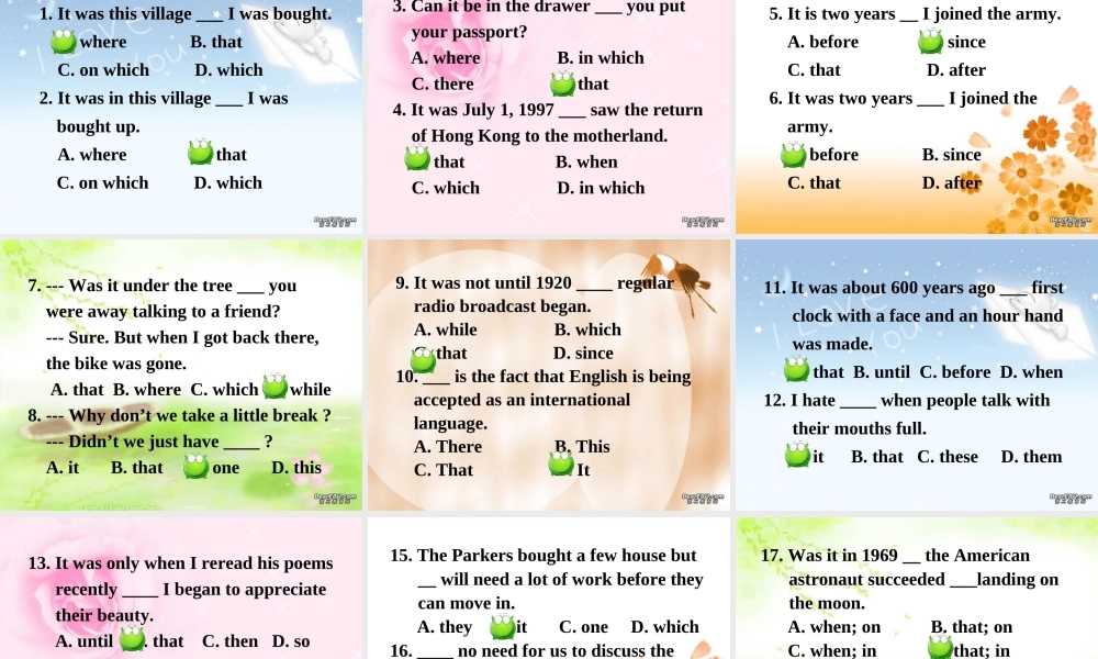 广东地区高二英语Module6 Unit4 It专项训练课件示例二 人教实验版 课件
