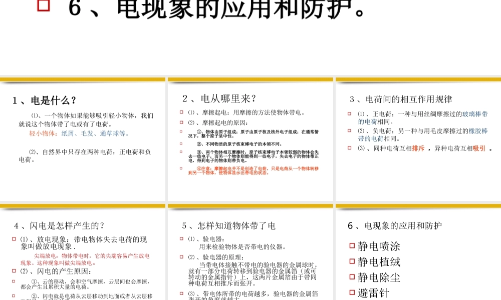 九年级物理上册 111从闪电谈起课件1 粤教沪版 课件