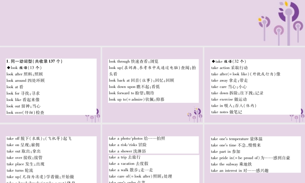 初中阶段重点短语梳理(1)动词短语(共收录368个)课件