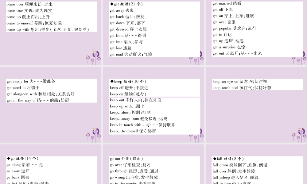 初中阶段重点短语梳理(1)动词短语(共收录368个)课件