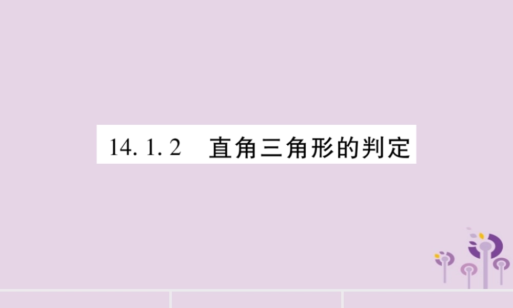八年级数学上册 第14章 勾股定理 14.1 勾股定理 14.1.2 直角三角形的判定作业课件 (新版)华东师大版 课件