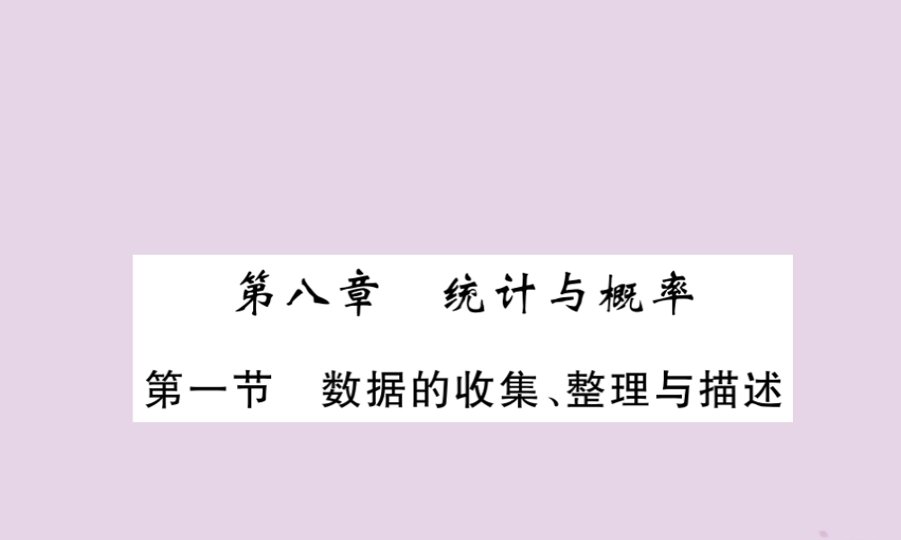 中考数学总复习 第一部分 教材知识梳理 第8章 统计与概率 第1节 数据的收集、整理与描述(精练)课件