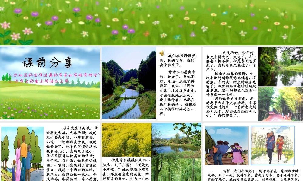 八年级下语文《散步》课件