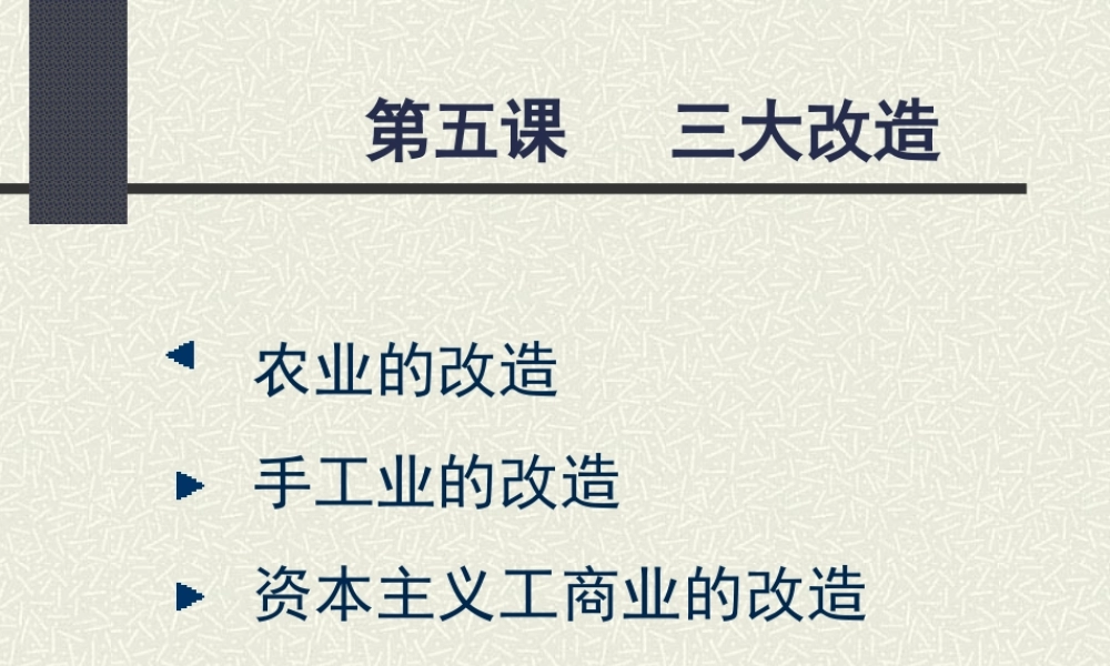 三大改造初二历史