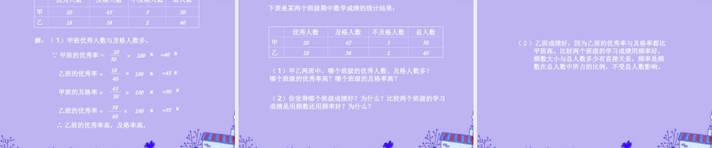八年级数学上册 4.1 频数与频率课件 湘教版 课件