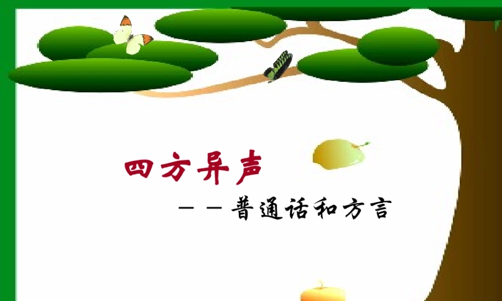四方异声--普通话和方言自制