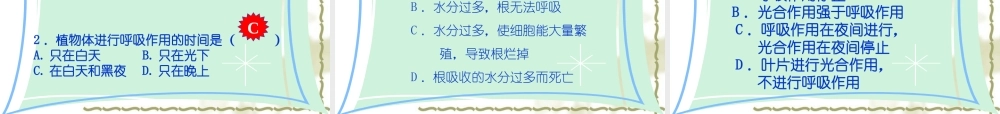 七年级生物上：第一章第四节绿色植物的呼吸作用课件(济南版) 课件