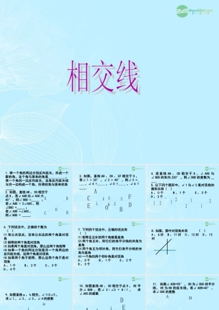 广西桂林市七年级数学(相交线)课件  人教新课标版 课件