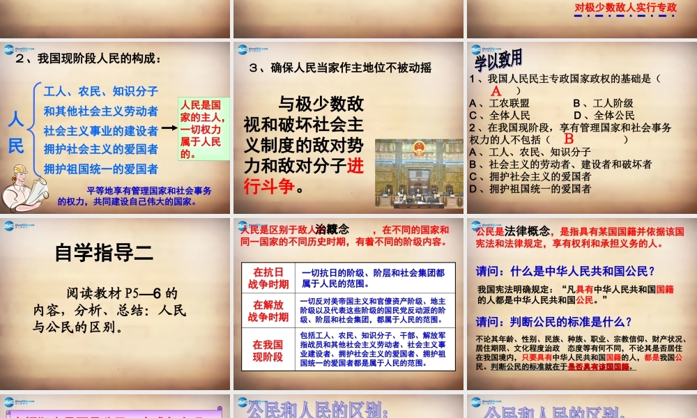 九年级政治全册 第六课 第一框 人民当家作主的国家课件 新人教版 课件
