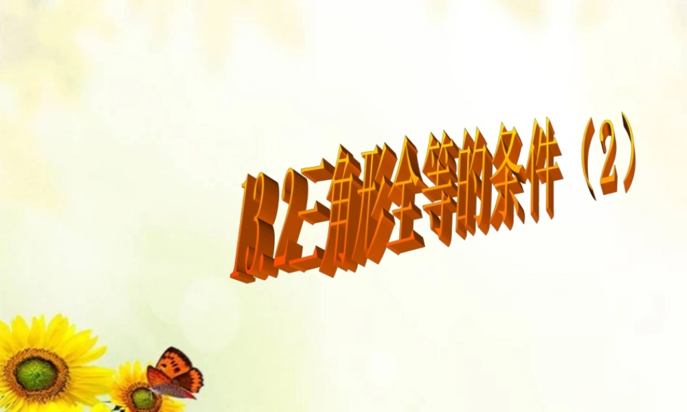 八年级数学上册(三角形全等的条件)课件 北师大版 课件