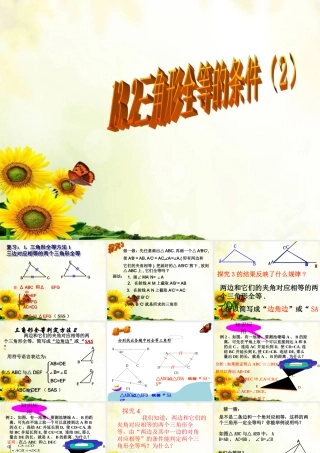 八年级数学上册(三角形全等的条件)课件 北师大版 课件