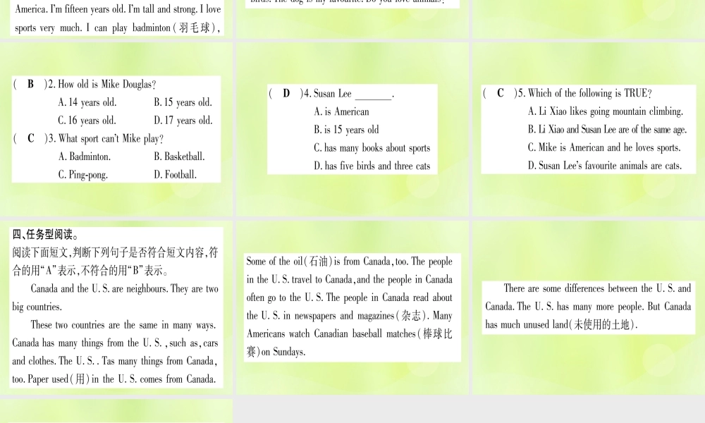 七年级英语上册 Unit 8 Countries around the World Review课件 (新版)冀教版 课件
