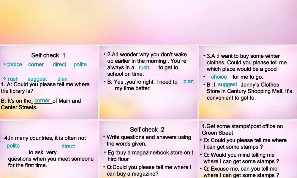 九年级英语全册 Unit 3 Could you please tell me where the restrooms are Period 6课件 (新版)人教新目标版 课件