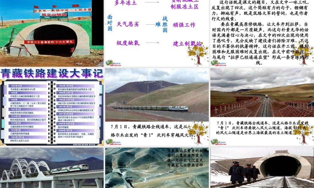 五年级语文下册《4把铁路修到拉萨去》PPT课件