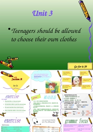 九年级英语 Unit 3 Teenages should be allowed to choose their own clothes 单元 课件