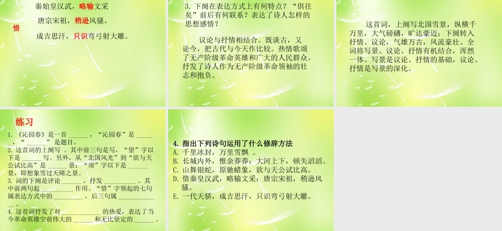 九年级语文上册 1 沁园春 雪课件 新人教版 课件