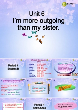 八年级英语上册(Unit 6 I'm more outgoing than my sister Section B-P4)课件 人教新目标版 课件