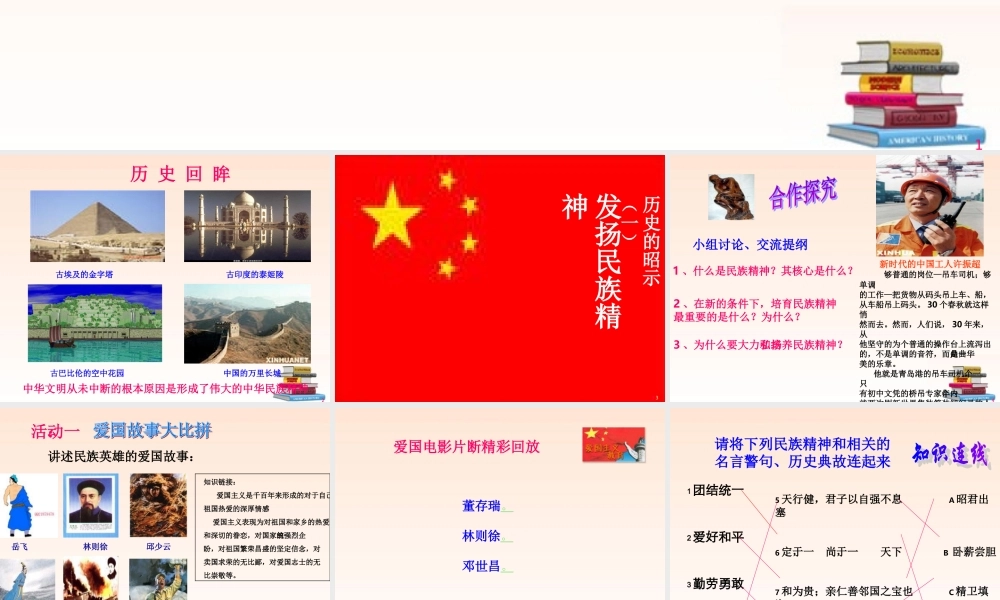 九年级政治 第二课 弘扬民族精神课件 教科版 课件