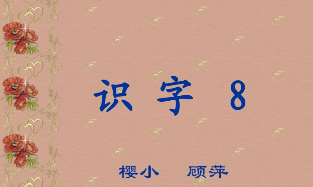 苏教小学语文第三册识字8课件PPT版