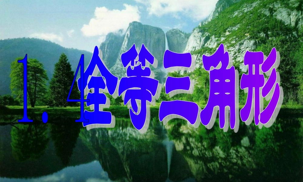 八年级数学上册 1.4 全等三角形课件 (新版)浙教版 课件