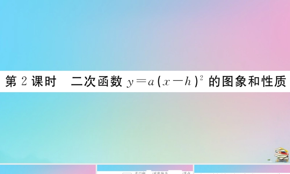 九年级数学上册 第22章(二次函数)2213 第2课时 二次函数ya(x h)2的图像和性质作业课件 (新版)新人教版 课件