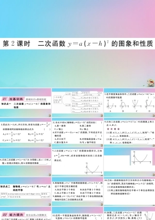 九年级数学上册 第22章(二次函数)2213 第2课时 二次函数ya(x h)2的图像和性质作业课件 (新版)新人教版 课件