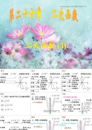 九年级数学下册 261  二次函数3精品课件 人教新课标版 课件