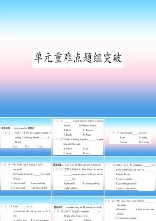 九年级英语全册 Unit 14 I remember meeting all of you in Grade 7重难点题组突破课堂导练课件(含中考真题)(新版)人教新目标版 课件