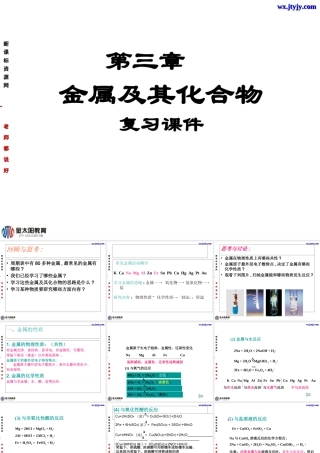 化学：第三章《金属及其化合物》课件（新人教版必修1）