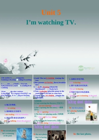 中学七年级英语(unit5 I m watching TV.)课件(1) 人教新目标版 课件