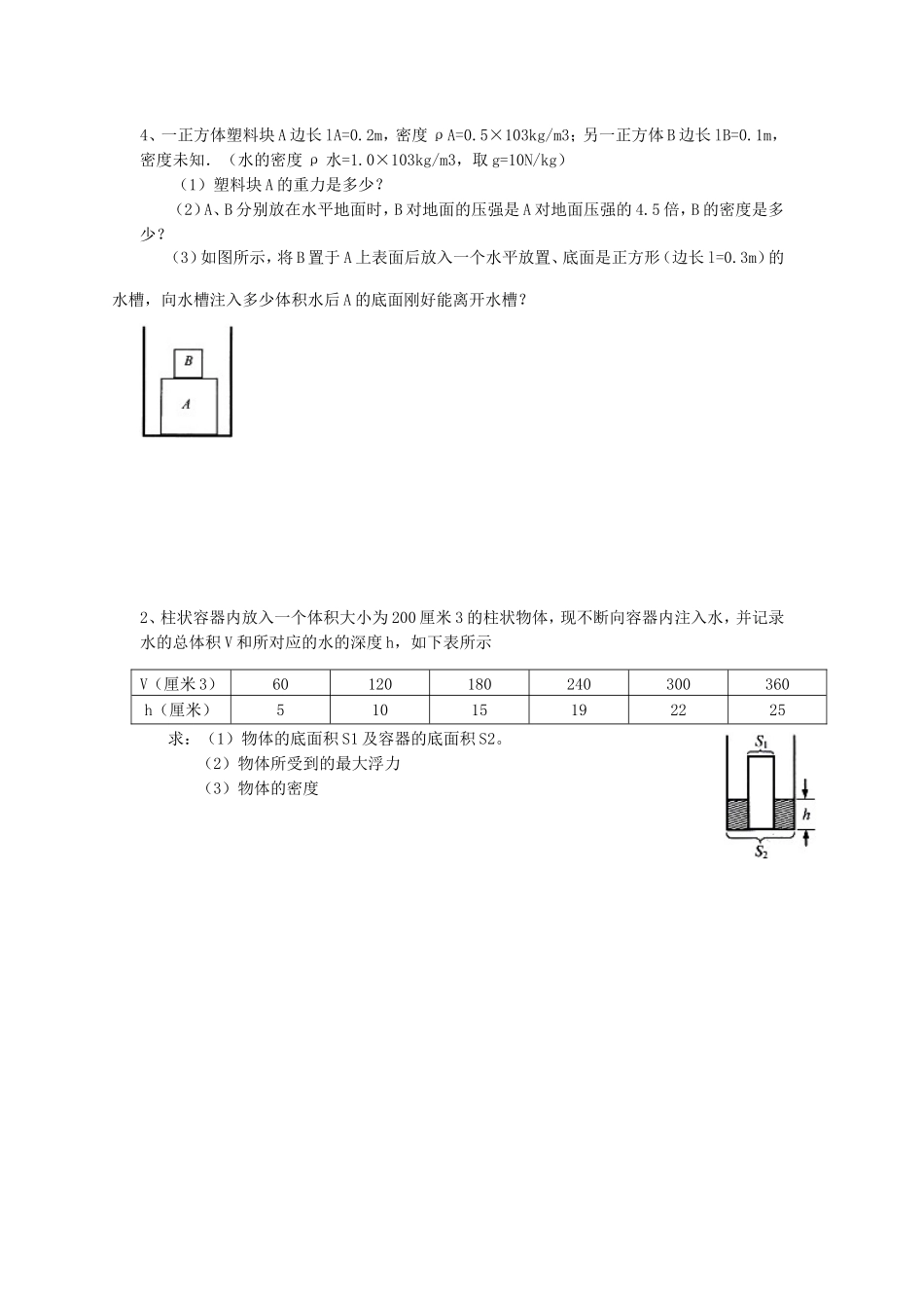 浮力压强计算题_第2页