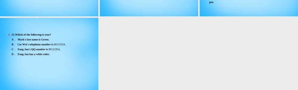 七年级英语上册 Unit 1 My name's Gina Section B语篇能力提升课件 (新版)人教新目标版 课件