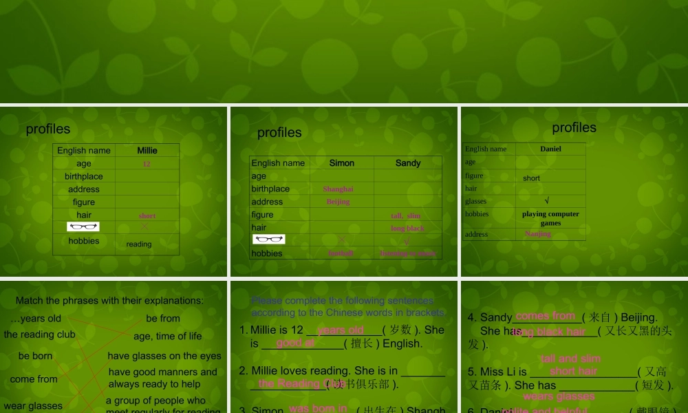 七年级英语上册 Unit 1 This is me Reading课件 (新版)牛津版 课件
