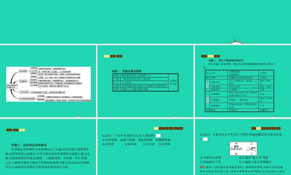 八年级地理下册 第九章 建设永续发展的美丽中国单元整合课件 (新版)湘教版 课件