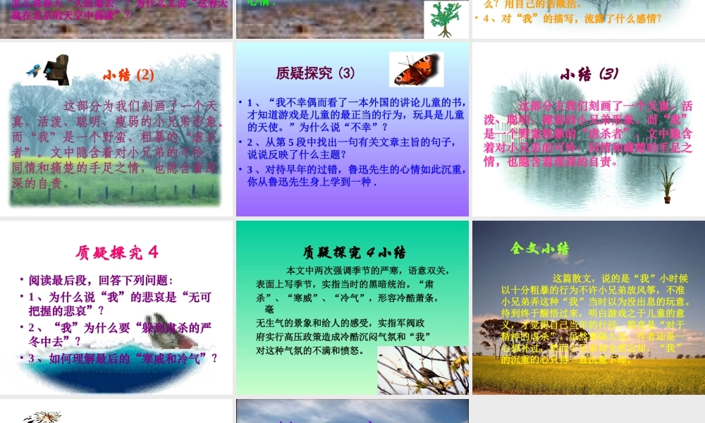 七年级语文风筝课件 新课标 人教版 课件