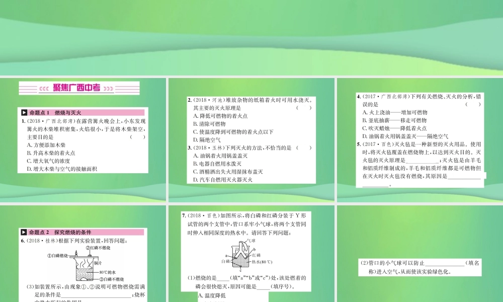 中考化学总复习 教材考点梳理 第7单元 燃料及其应用课件