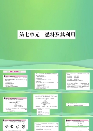 中考化学总复习 教材考点梳理 第7单元 燃料及其应用课件