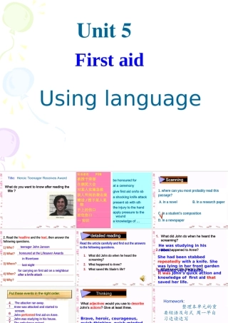 人教版必修5%3aUnit+5+First+Aid+using+language（共26张PPT）