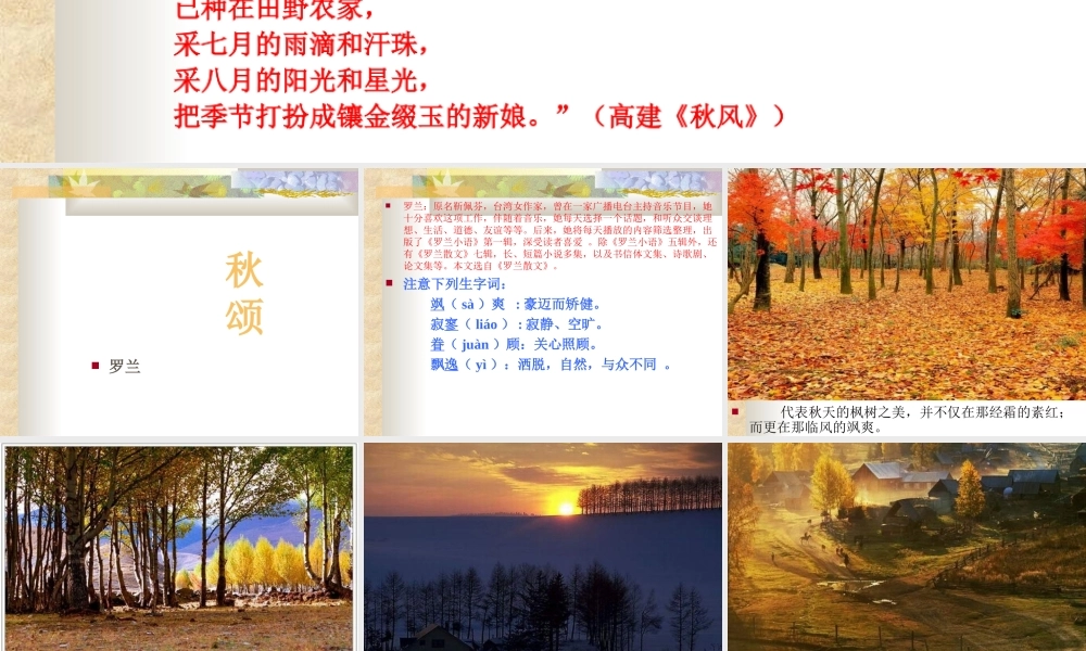 七年级语文秋颂