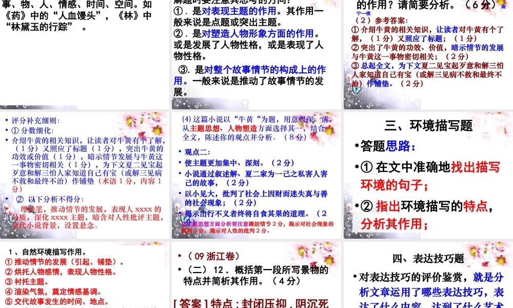 小说解题技巧指导2015413