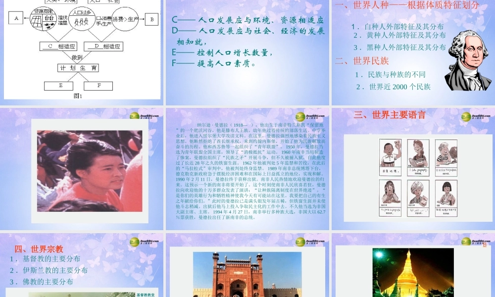 中学七年级地理上册 第四章 第一节 人口与人种(第1课时)课件 新人教版 课件